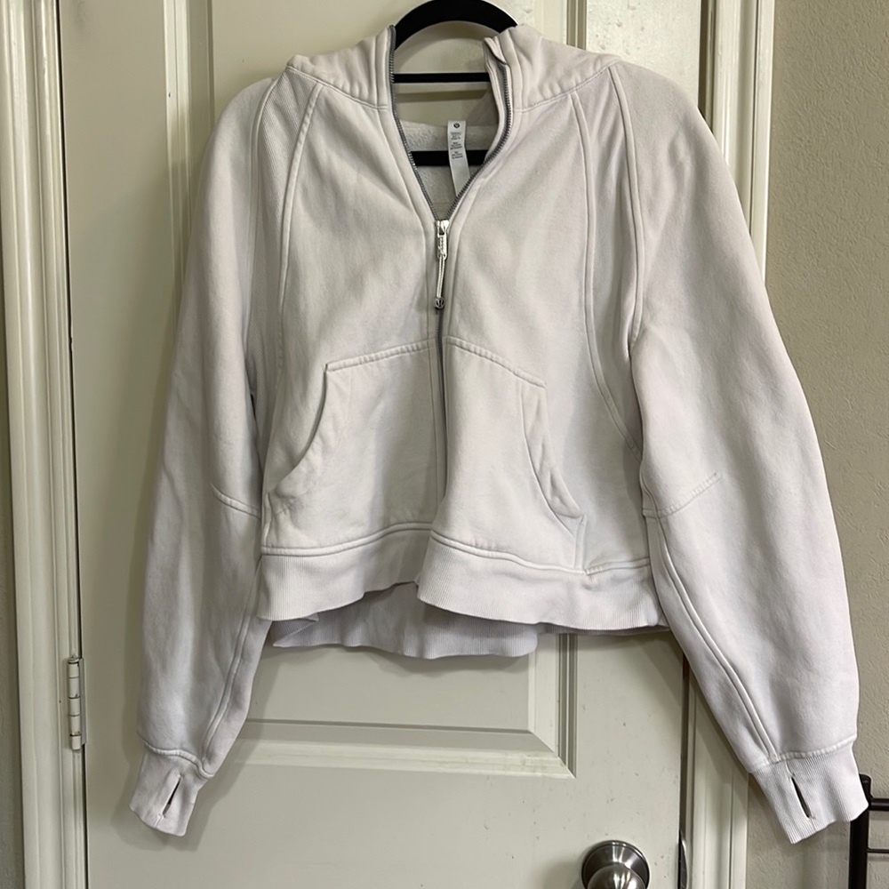 Lululemon White Opal Oversized Scuba Full Zip